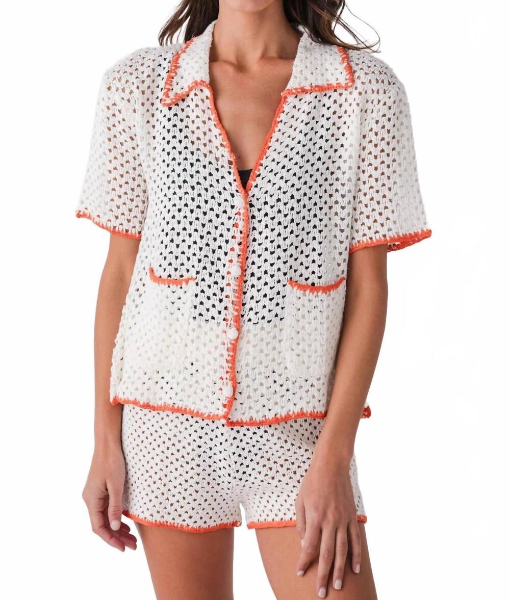 NEW ELAN the amalfi coast button-down in white